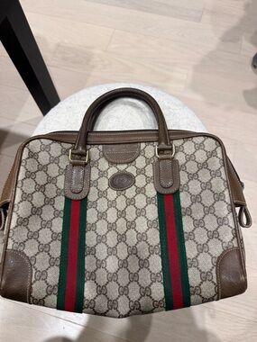 Vintage Gucci Beige GG Boston/Doctor Bag